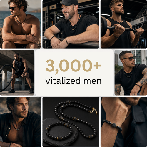 MENSTONE® Black Onyx & Lavastone Bracelet
