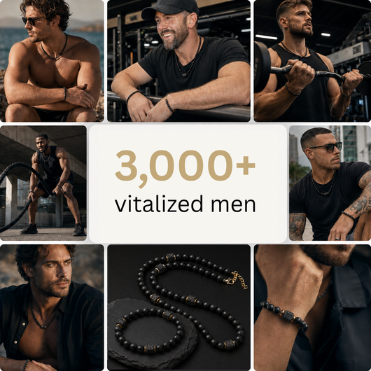 MENSTONE® Black Onyx & Lavastone Bracelet