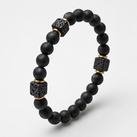 MENSTONE® Black Onyx & Lavastone Bracelet