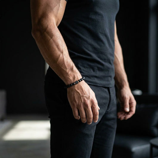 MENSTONE® Black Onyx & Lavastone Bracelet
