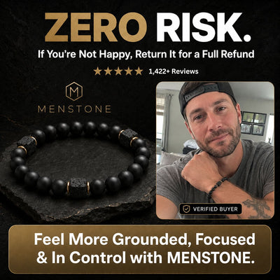 MENSTONE® Black Onyx & Lavastone Necklace